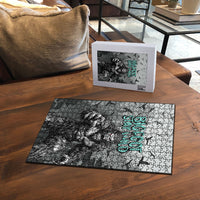 Bigfoot Stay Wild I Hate People Puzzle Angry Sasquatch Distressed Forest Dark Fantasy
