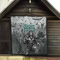 Bigfoot Stay Wild I Hate People Quilt Angry Sasquatch Distressed Forest Dark Fantasy