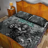 Bigfoot Stay Wild I Hate People Quilt Bed Set Angry Sasquatch Distressed Forest Dark Fantasy