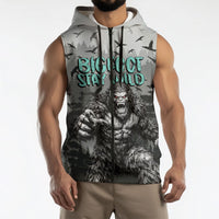 Bigfoot Stay Wild I Hate People Sleeveless Zip Hoodie Angry Sasquatch Distressed Forest Dark Fantasy