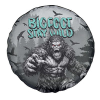 Bigfoot Stay Wild I Hate People Spare Tire Cover Angry Sasquatch Distressed Forest Dark Fantasy