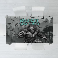 Bigfoot Stay Wild I Hate People Tablecloth Angry Sasquatch Distressed Forest Dark Fantasy