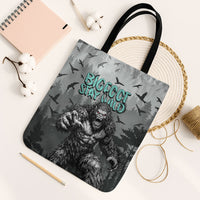 Bigfoot Stay Wild I Hate People Tote Bag Angry Sasquatch Distressed Forest Dark Fantasy