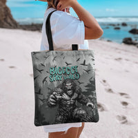 Bigfoot Stay Wild I Hate People Tote Bag Angry Sasquatch Distressed Forest Dark Fantasy