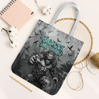 Bigfoot Stay Wild I Hate People Tote Bag Angry Sasquatch Distressed Forest Dark Fantasy