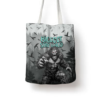 Bigfoot Stay Wild I Hate People Tote Bag Angry Sasquatch Distressed Forest Dark Fantasy