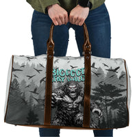 Bigfoot Stay Wild I Hate People Travel Bag Angry Sasquatch Distressed Forest Dark Fantasy
