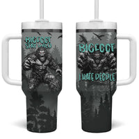 Bigfoot Stay Wild I Hate People Tumbler With Handle Angry Sasquatch Distressed Forest Dark Fantasy