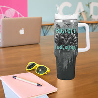 Bigfoot Stay Wild I Hate People Tumbler With Handle Angry Sasquatch Distressed Forest Dark Fantasy