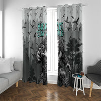 Bigfoot Stay Wild I Hate People Window Curtain Angry Sasquatch Distressed Forest Dark Fantasy
