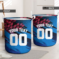 Personalized Antigua And Barbuda Cricket Laundry Basket Falcons Mascot Sport Style