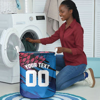 Personalized Antigua And Barbuda Cricket Laundry Basket Falcons Mascot Sport Style