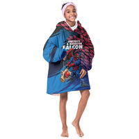 Personalized Antigua And Barbuda Cricket Kid Wearable Blanket Hoodie Falcons Mascot Sport Style