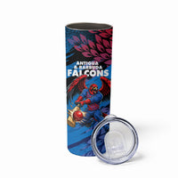 Personalized Antigua And Barbuda Cricket Skinny Tumbler Falcons Mascot Sport Style