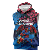 Personalized Antigua And Barbuda Cricket Sleeveless Hoodie Falcons Mascot Sport Style