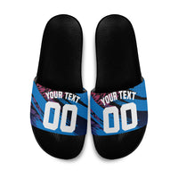 Personalized Antigua And Barbuda Cricket Slide Sandals Falcons Mascot Sport Style