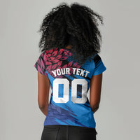 Personalized Antigua And Barbuda Cricket Women V-Neck T-Shirt Falcons Mascot Sport Style