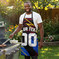 Personalized Antigua And Barbuda Cricket Apron Falcons Caribbean Lightning Abstract Graphic