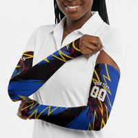 Personalized Antigua And Barbuda Cricket Arm Sleeves Falcons Caribbean Lightning Abstract Graphic