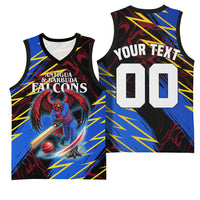 Personalized Antigua And Barbuda Cricket Basketball Jersey Falcons Caribbean Lightning Abstract Graphic