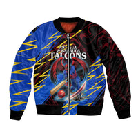 Personalized Antigua And Barbuda Cricket Bomber Jacket Falcons Caribbean Lightning Abstract Graphic
