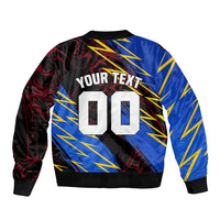Personalized Antigua And Barbuda Cricket Bomber Jacket Falcons Caribbean Lightning Abstract Graphic