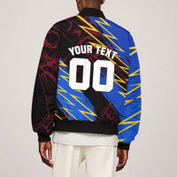 Personalized Antigua And Barbuda Cricket Bomber Jacket Falcons Caribbean Lightning Abstract Graphic