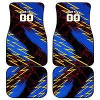 Personalized Antigua And Barbuda Cricket Car Mats Falcons Caribbean Lightning Abstract Graphic