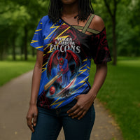 Personalized Antigua And Barbuda Cricket Cross Shoulder Shirt Falcons Caribbean Lightning Abstract Graphic