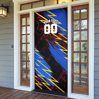 Personalized Antigua And Barbuda Cricket Door Cover Falcons Caribbean Lightning Abstract Graphic
