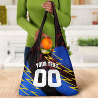 Personalized Antigua And Barbuda Cricket Grocery Bag Falcons Caribbean Lightning Abstract Graphic