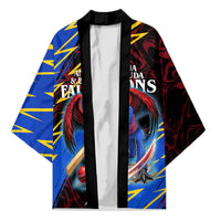 Personalized Antigua And Barbuda Cricket Kimono Falcons Caribbean Lightning Abstract Graphic