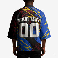 Personalized Antigua And Barbuda Cricket Kimono Falcons Caribbean Lightning Abstract Graphic
