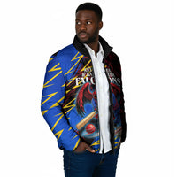 Personalized Antigua And Barbuda Cricket Padded Jacket Falcons Caribbean Lightning Abstract Graphic