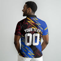 Personalized Antigua And Barbuda Cricket Polo Shirt Falcons Caribbean Lightning Abstract Graphic