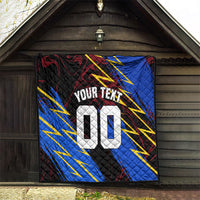 Personalized Antigua And Barbuda Cricket Quilt Falcons Caribbean Lightning Abstract Graphic