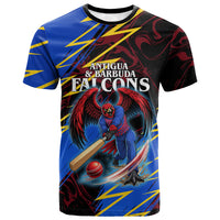 Personalized Antigua And Barbuda Cricket T shirt Falcons Caribbean Lightning Abstract Graphic