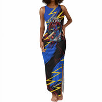 Personalized Antigua And Barbuda Cricket Tank Maxi Dress Falcons Caribbean Lightning Abstract Graphic