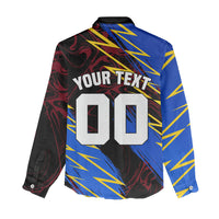 Personalized Antigua And Barbuda Cricket Women Casual Shirt Falcons Caribbean Lightning Abstract Graphic