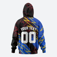 Personalized Antigua And Barbuda Cricket Zip Hoodie Falcons Caribbean Lightning Abstract Graphic