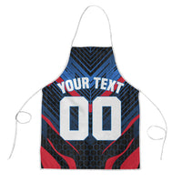 Personalized Antigua And Barbuda Cricket Falcons Apron Abstract Hexagon Pattern Sport