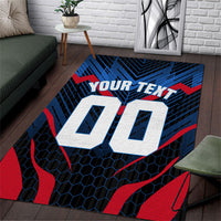 Personalized Antigua And Barbuda Cricket Falcons Area Rug Abstract Hexagon Pattern Sport