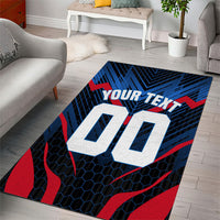 Personalized Antigua And Barbuda Cricket Falcons Area Rug Abstract Hexagon Pattern Sport