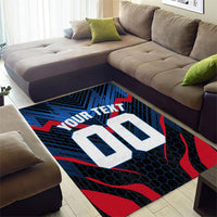 Personalized Antigua And Barbuda Cricket Falcons Area Rug Abstract Hexagon Pattern Sport