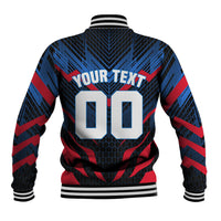 Personalized Antigua And Barbuda Cricket Falcons Baseball Jacket Abstract Hexagon Pattern Sport