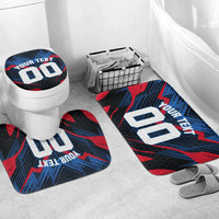 Personalized Antigua And Barbuda Cricket Falcons Bathroom Set Abstract Hexagon Pattern Sport