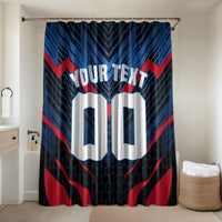 Personalized Antigua And Barbuda Cricket Falcons Bathroom Set Abstract Hexagon Pattern Sport