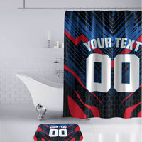 Personalized Antigua And Barbuda Cricket Falcons Bathroom Set Abstract Hexagon Pattern Sport