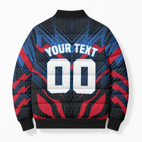 Personalized Antigua And Barbuda Cricket Falcons Bomber Puffer Jacket Abstract Hexagon Pattern Sport