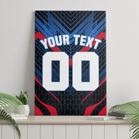 Personalized Antigua And Barbuda Cricket Falcons Canvas Wall Art Abstract Hexagon Pattern Sport